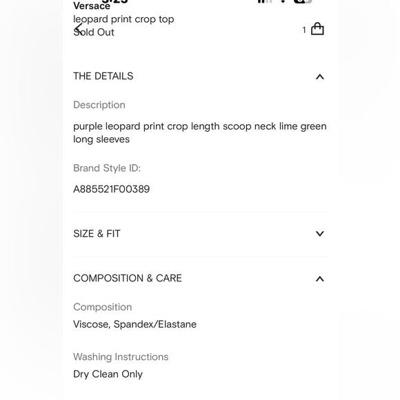 Versace Leopard Print Crop Top - Picture 2 of 6